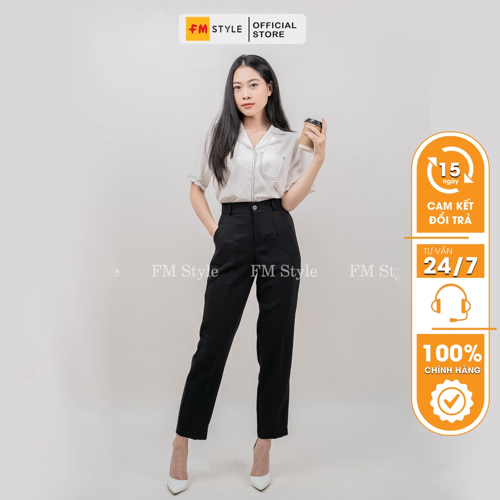 Quần tây nữ lưng cao FM Style baggy công sở gấu bằng 88 đi học đi làm chất tuyết mưa Vitex cao cấp Hàn Quốc 210726001