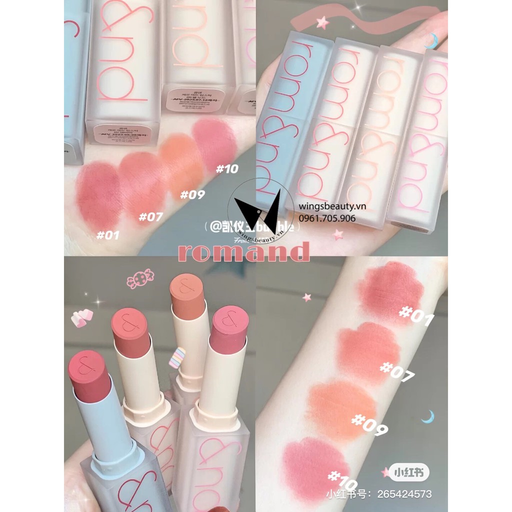 Son thỏi ROMAND Zero Matte Lipstick