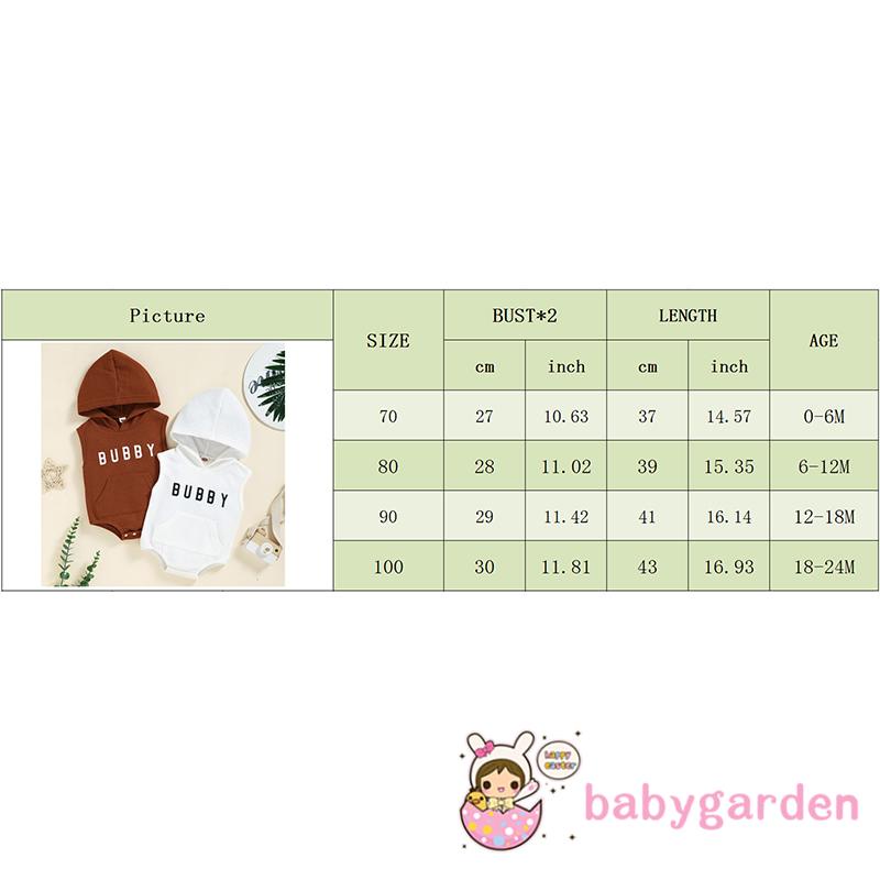 Áo Liền Quần Không Tay Có Túi In Chữ Dành Cho Bé Trai 0-24 Tháng Tuổi