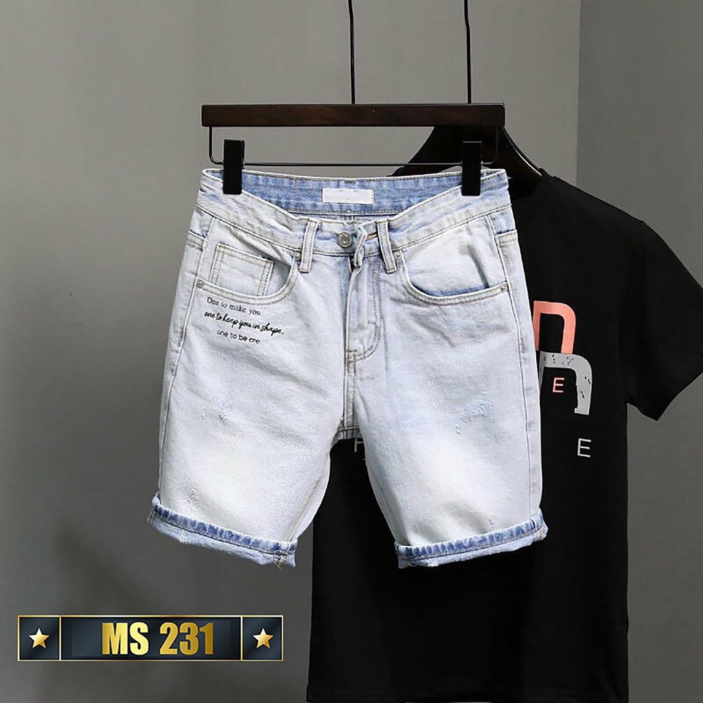 Quần short jean nam cao cấp , quần đùi jean nam co giãn chất bò MURADFASHION SJNA3335