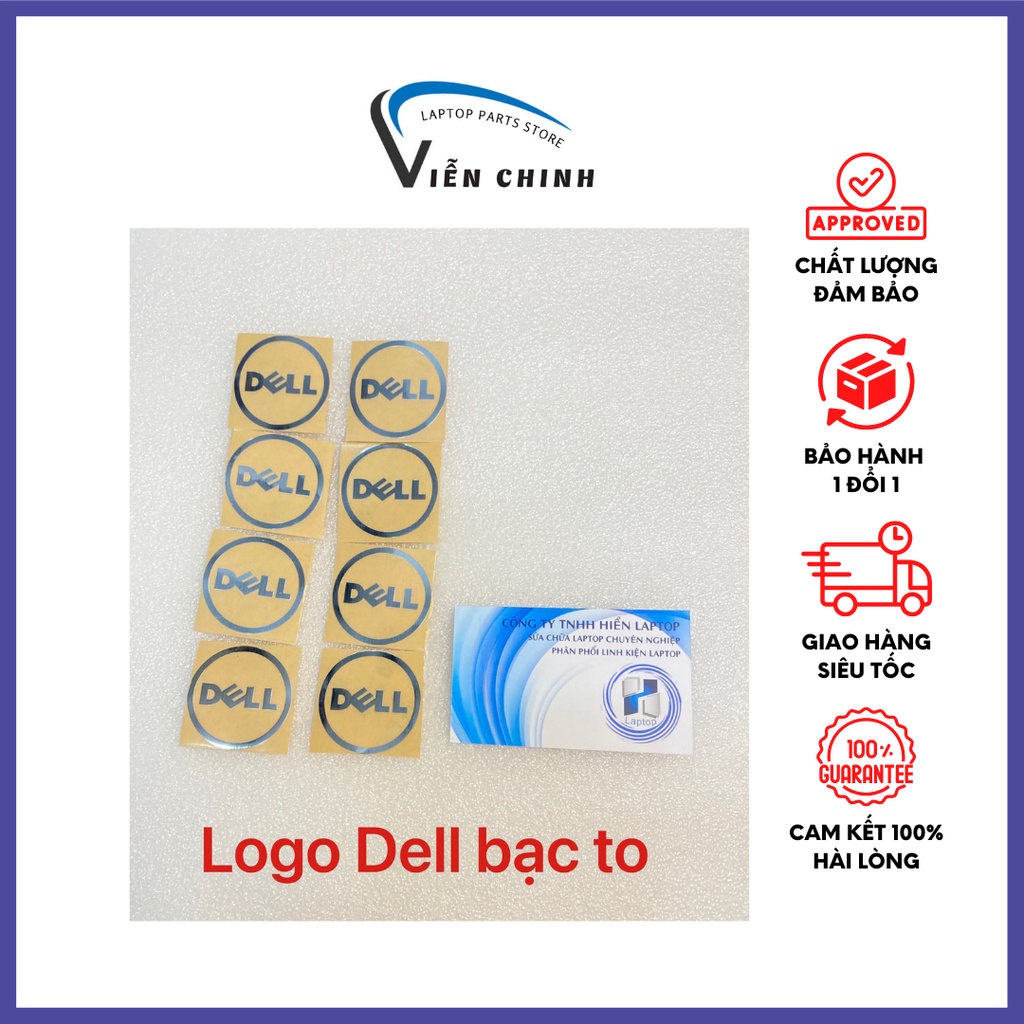 Tem laptop Dell 13-15 inch (bạc và đen) - Logo laptop Dell 13-15inch bạc và đen