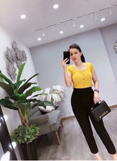 Áo cổ vuông chất tăm đẹp