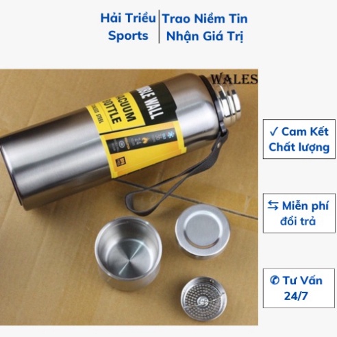 Bình giữ nhiệt 1500ml bằng inox, Ly giữ nhiệt 1500ml  Hải Triều Sports Momo 247