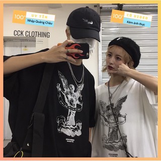 Áo phông tay lỡ, Áo unisex nam nữ form rộng mặc cặp đôi phong cách ulzzang taobao A95