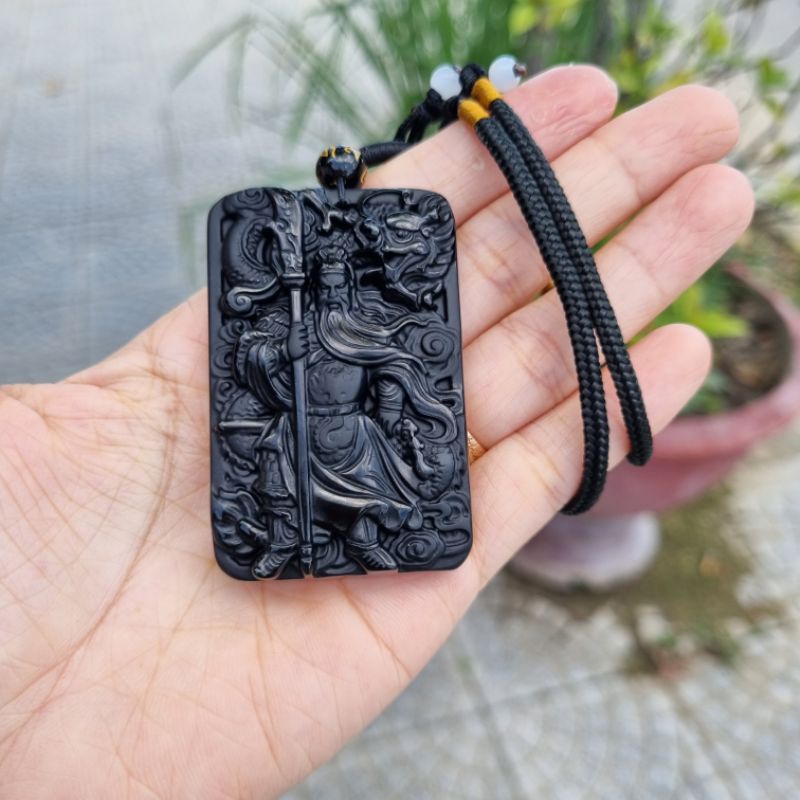 Dây Chuyền Mặt Quan Công Màu Đen Núi Lửa, Dây Chuyền Nam