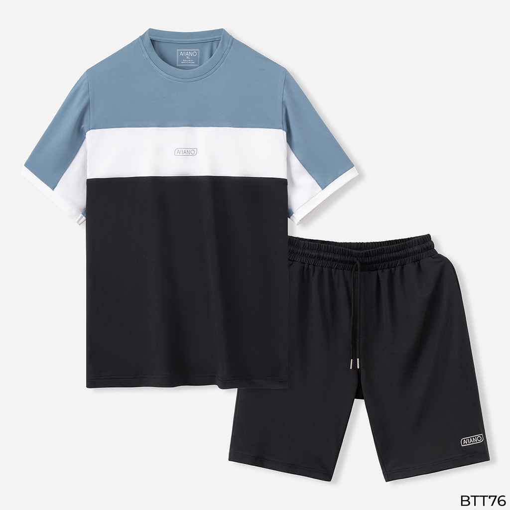 Bộ Thể Thao Nam Mùa Hè Sọc Ngang Thời Trang Cao Cấp Thiết Kế AVIANO
