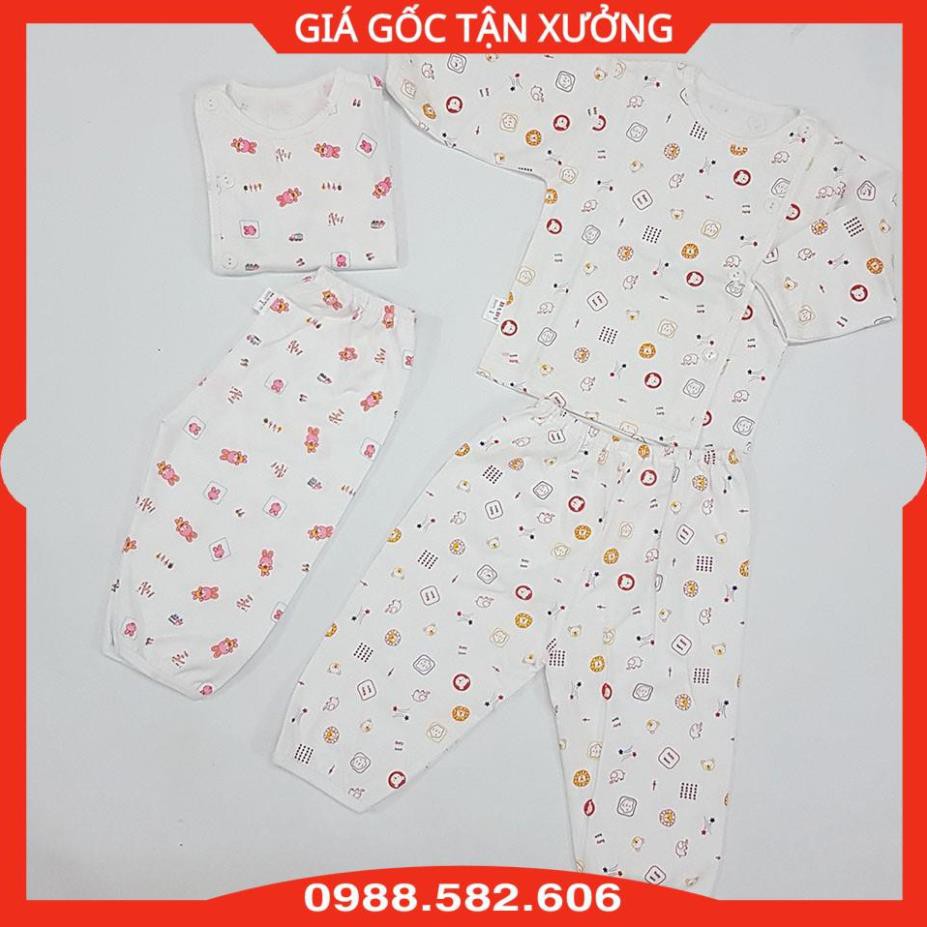 Combo 5 Bộ Quần Áo Sơ Sinh Baby Born In Họa Tiết Dễ Thương (Ảnh Thật)