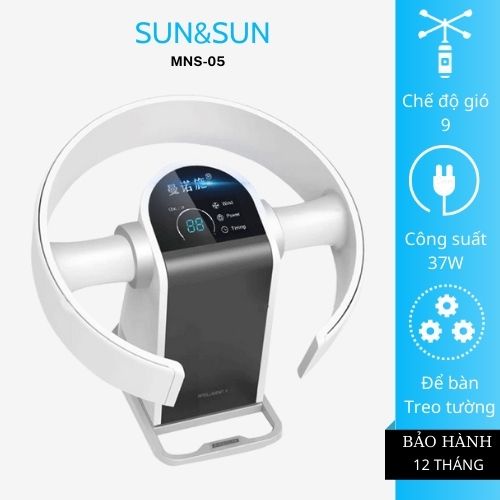 Quạt Không Cánh Để Bàn Treo Tường MNS05-9 Tốc Độ Gió Màn hình Led Điều Chỉnh 180 độ