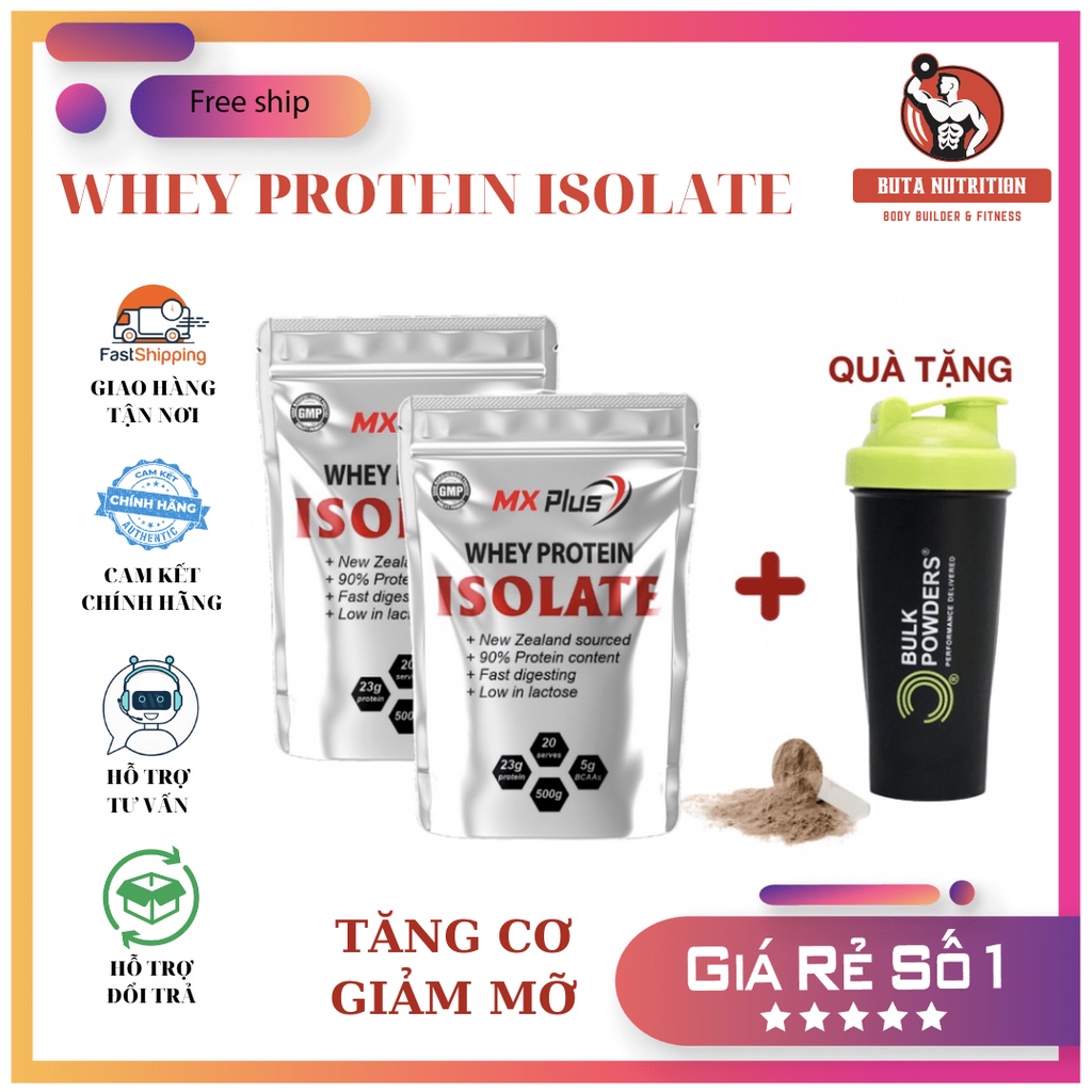 COMBO 2 TÚI WHEY ISOLATE PROTEIN MX PLUS (40 serving) - Tăng Cơ Giảm Mỡ