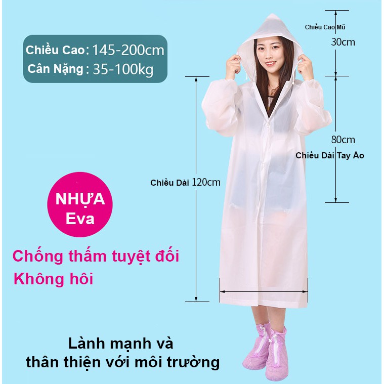 FLASH⚡SALE Áo Mưa Măng Tô, Áo Mưa Trong Suốt Thời Trang 2021 Chất Liệu Nhựa EVA Cao Cấp - M01