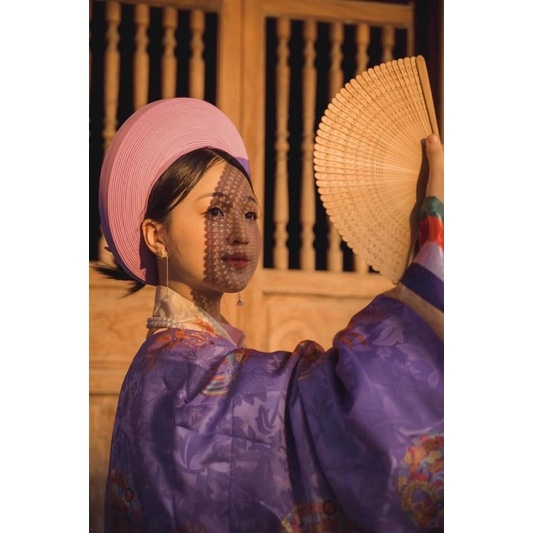 Áo khoác nhật bình màu tím và xanh