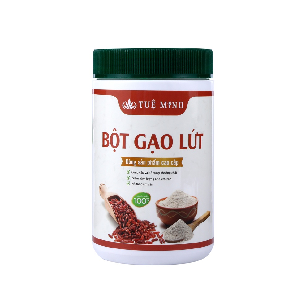 Bột Gạo Lứt Đỏ Nguyên Chất Tuệ Minh Chính Hãng Cao Cấp, Bột Gạo Lứt Huyết Rồng Giảm Cân Tốt Cho Sức Khỏe (hộp 500gr)