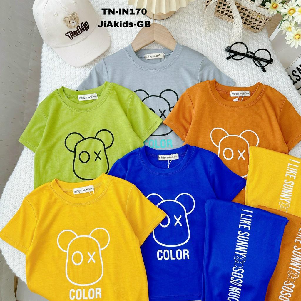 Bộ Tay Ngắn Quần Dài THUN LẠNH MINKY MOM In Hình Áo Quần Dễ Thương Cho Bé TN-IN170