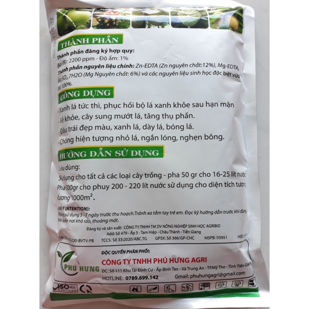 Phân bón trung vi lượng Siêu Magie - Kẽm loại 1kg