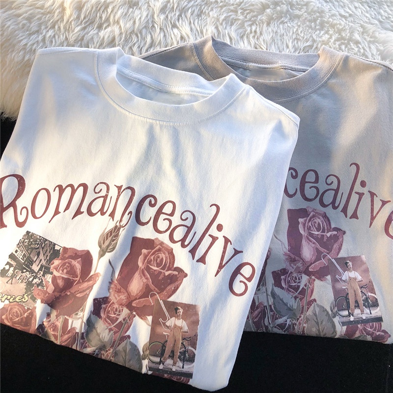 NRVP Áo Thun Cotton Tay Ngắn Cổ Tròn Thời Trang Mùa Hè Phong Cách Hàn Quốc Cho Nữ