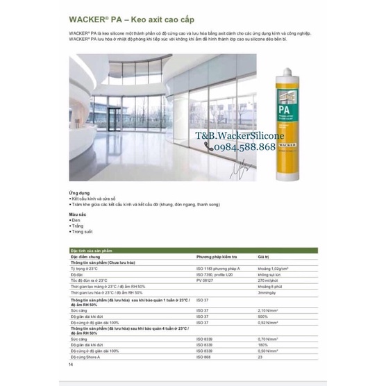 Keo Silicone Wacker PA