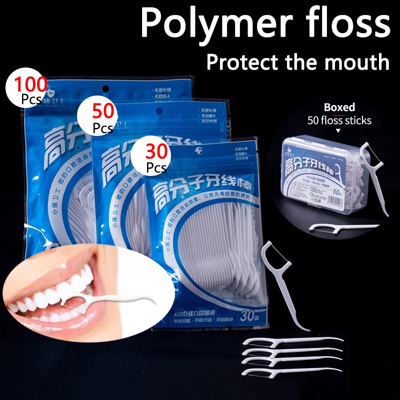 Tăm Chỉ Nha Khoa 2 Trong 1 Làm Từ Polymer Giúp Chăm Sóc Sức Khỏe Răng Miệng