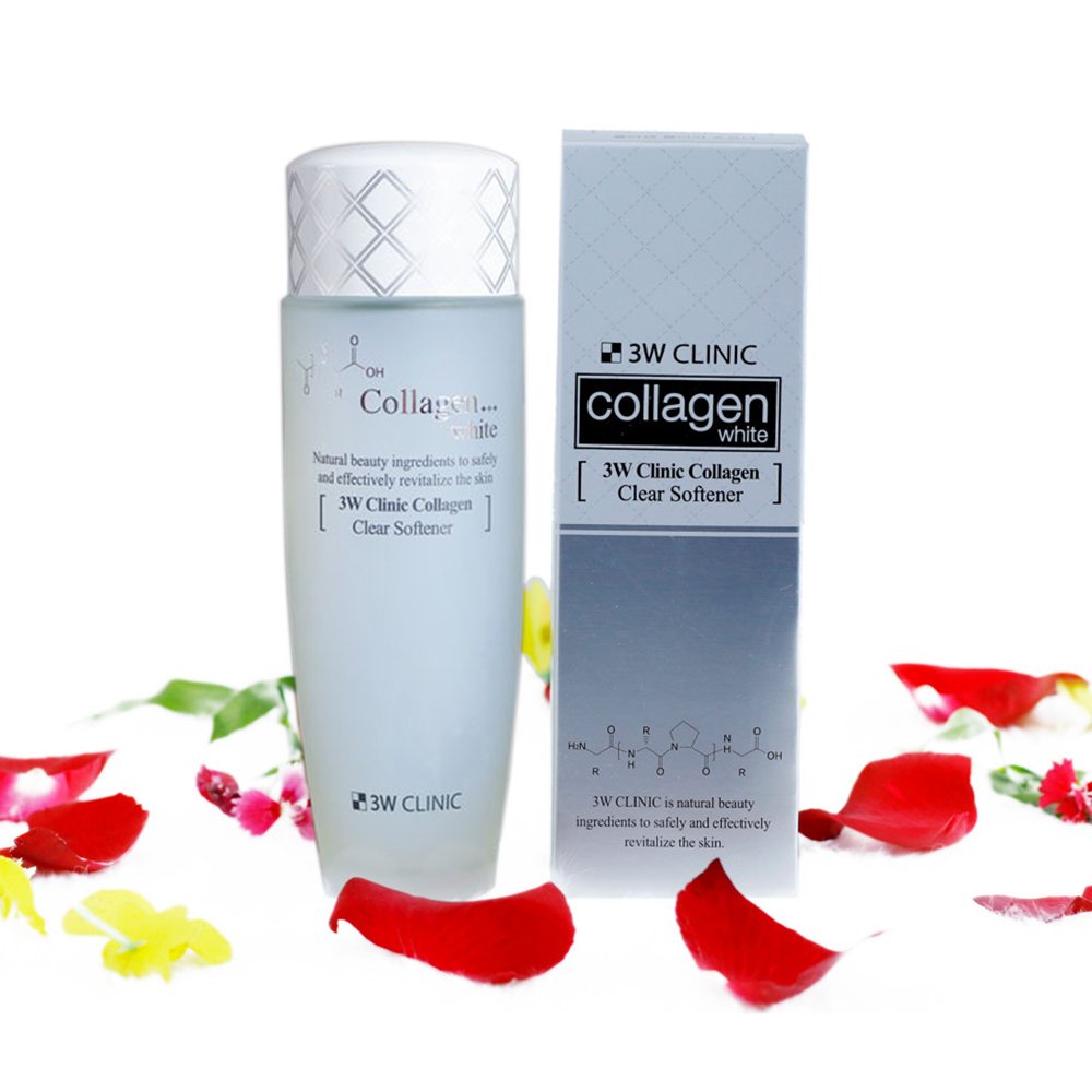 Nước hoa hồng 3w Clinic collagen clear softener dưỡng ẩm và làm trắng da 150ml Hàn Quốc