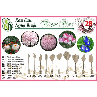 Dụng cụ  làm thạch rau câu 3D Ngọc Huệ ( Bộ số 28 - hoa cúc bất tử, cúc Nhật Bản, hoa đậu, hoa nhái kép)