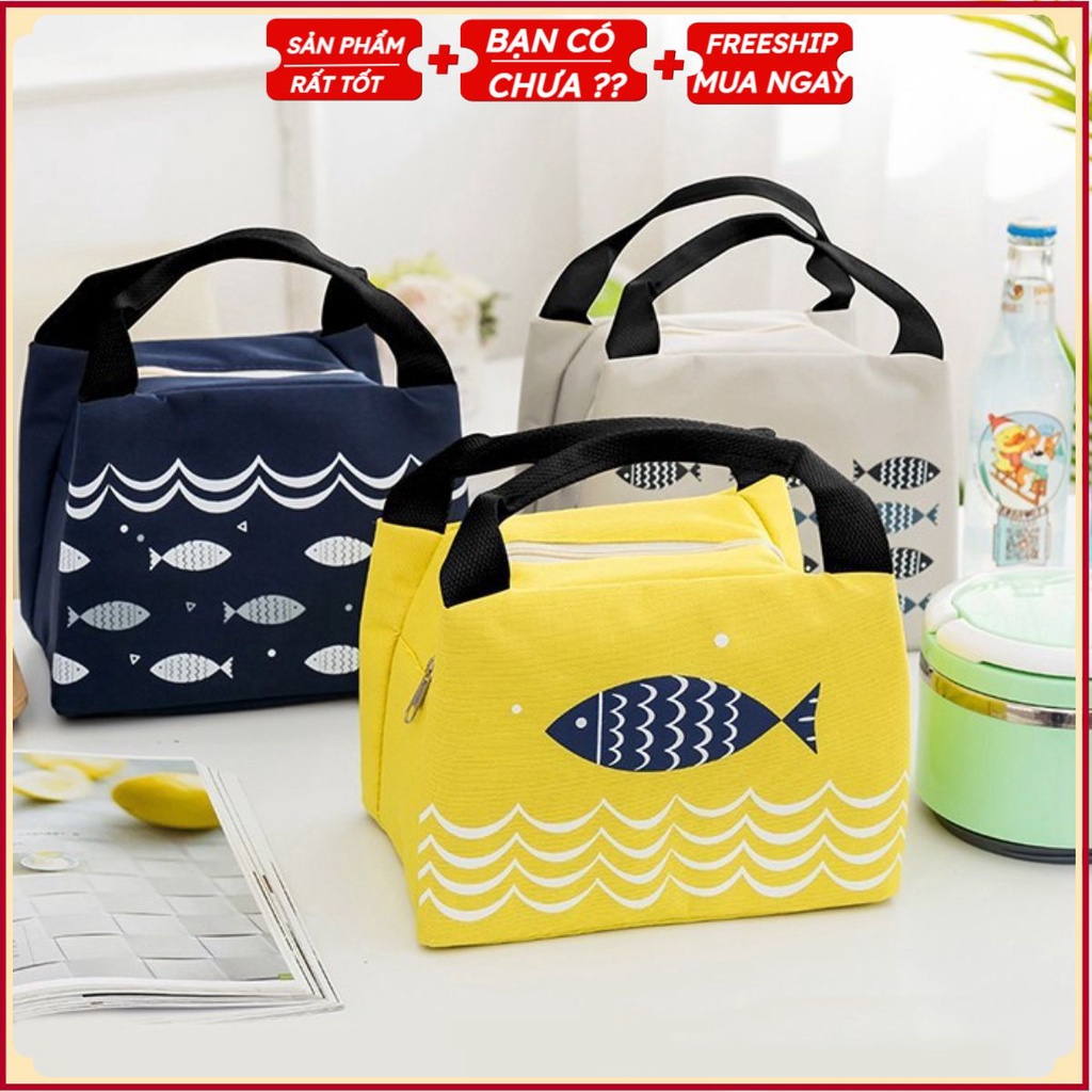 Túi Giữ Nhiệt Đựng Hộp Cơm Trưa Văn Phòng, Đựng Hộp Thức Ăn Gọn Gàng Giữ Nhiệt, Có Quai Cầm