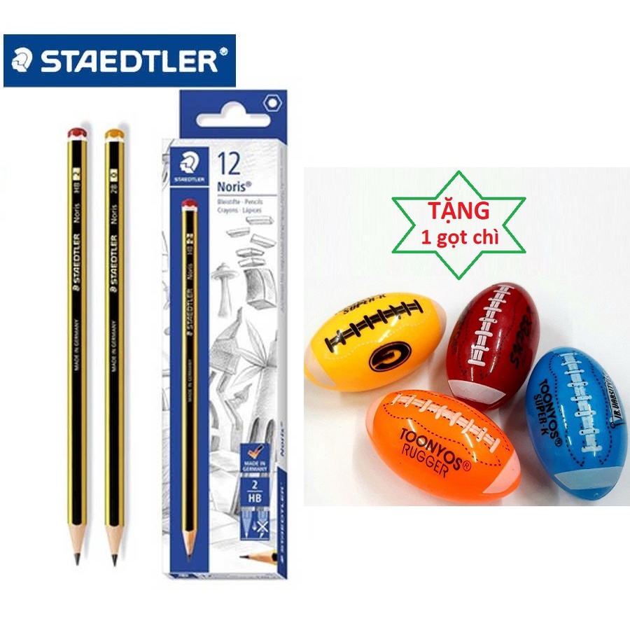 Hộp 12 cây bút chì Đức Staedtler 120 HB/2B - hàng chính hãng I Tặng 01 gọt chuốt chì