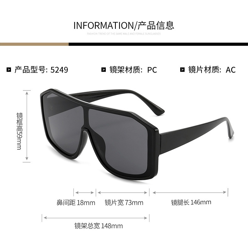 Kính mát gọng vuông lớn chống tia UV phong cách Hàn Quốc