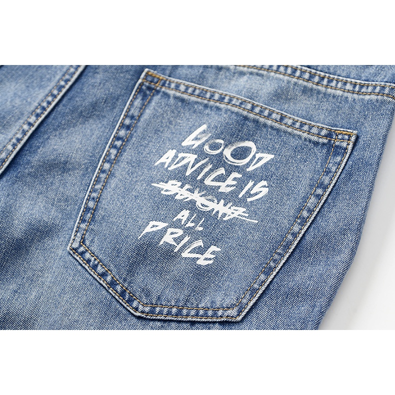 Quần jeans A21 ống suông thẳng lưng thấp thời trang mùa hè dành cho nam