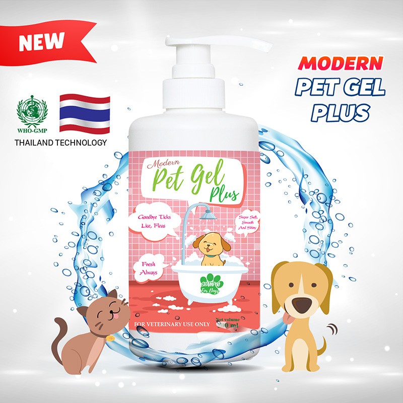 Sữa tắm Pet Gel Plus trị ve rận dưỡng lông thơm mềm