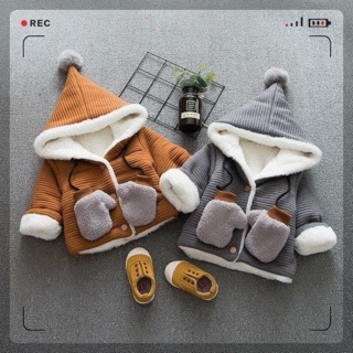 Set áo khoác kèm bao tay siêu ấm cho bé