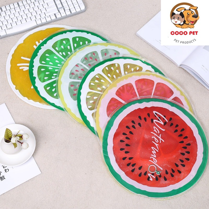Thảm Mát Hình Hoa Quả Cho Thú Cưng - Đệm Gel Lạnh Chống Nóng Cho Chó Mèo Dễ Vệ Sinh Lau Chùi