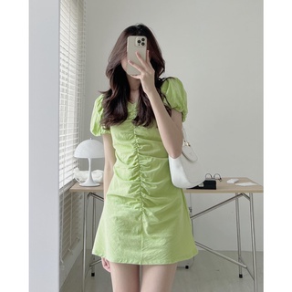 V8115 Váy dúm tay bồng Audrey