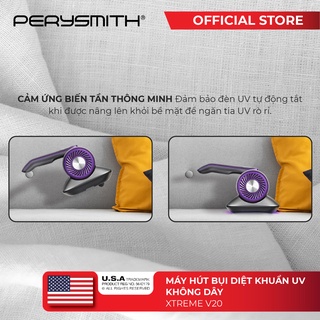 Máy hút bụi giường nệm diệt khuẩn UV PerySmith XTREME V20 không dây cầm tay