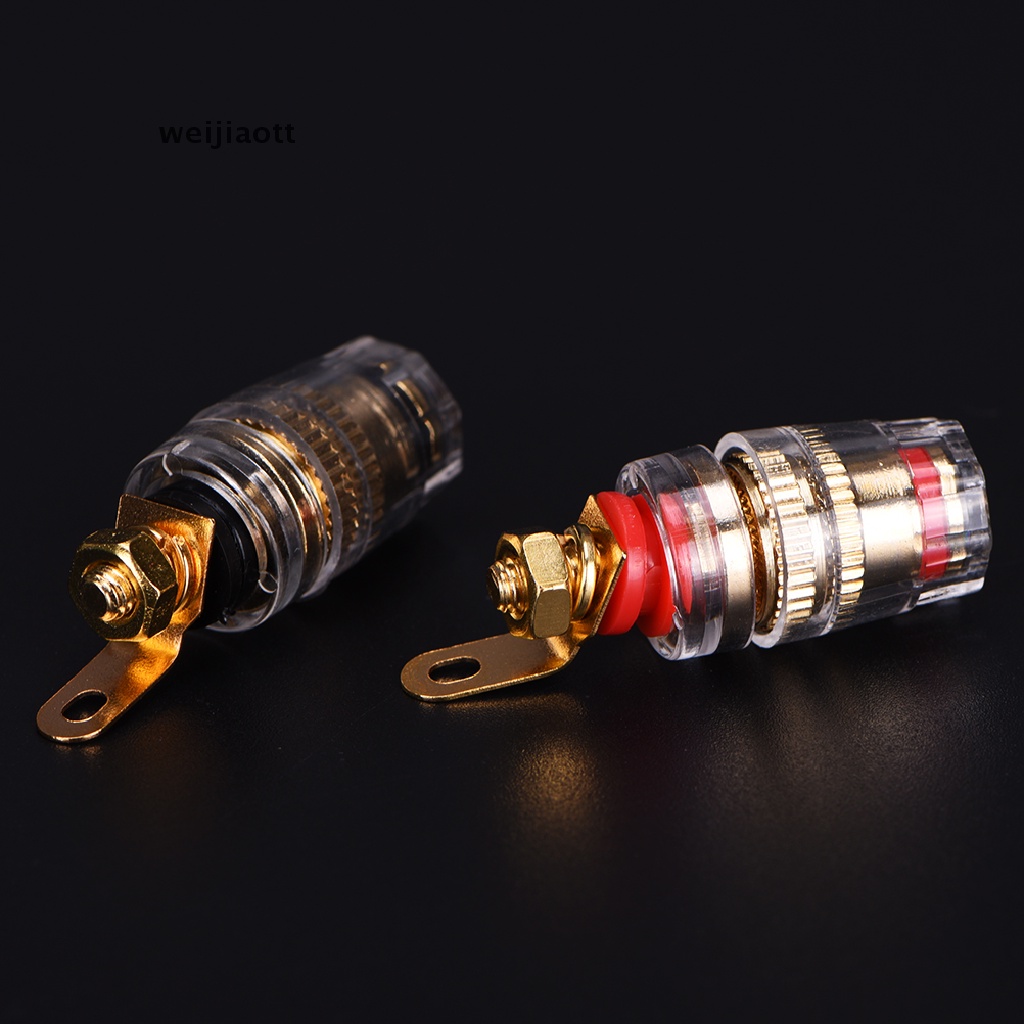 weijiaott 2X Amplifier Speaker Crystal Terminal Binding Post Connector For 4mm Banana Plug Hot sale WT
