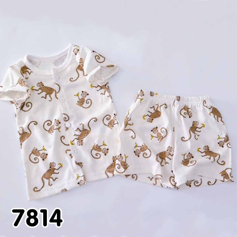 BỘ NGẮN TAY CÀI NÚT GIỮA NHIỀU HỌA TIẾT CHO BÉ TỪ 6KG- 19KG (2)