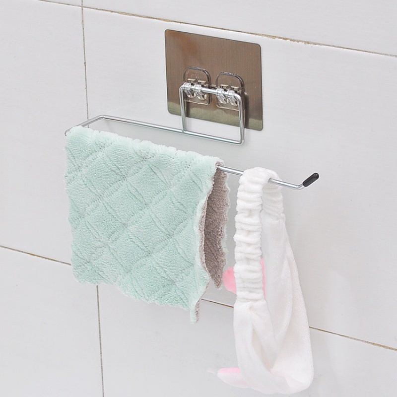 Thanh treo khăn, giấy vệ sinh bằng inox 304 chống han gỉ, Giá treo cuộn khăn giấy dán tường tiện lợi không cần khoan đục