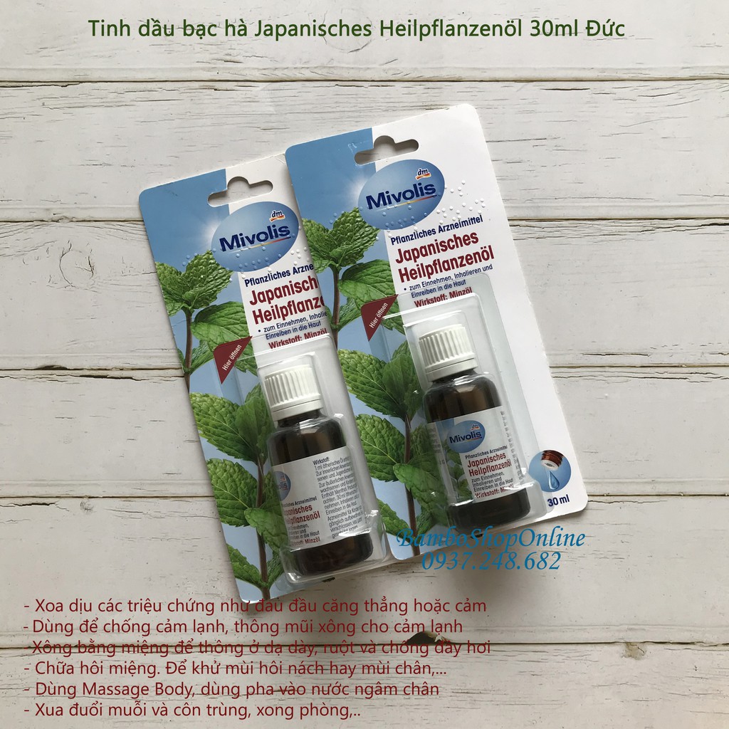 Tinh dầu bạc hà thảo dược Japanisches Heilpflanzenöl - Hàng nội địa Đức