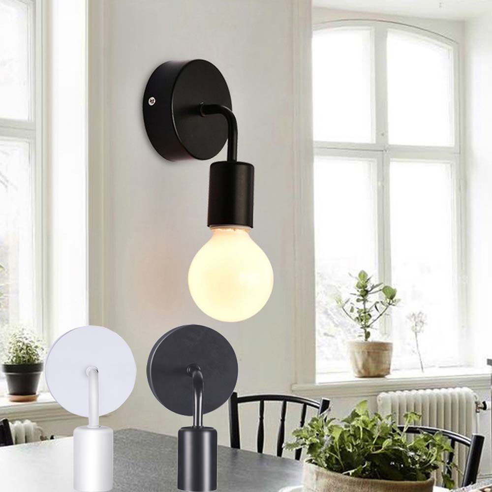 Đèn gắn tường E27 110V 220V phong cách Bắc Âu cổ điển gồm hai màu tùy chọn
