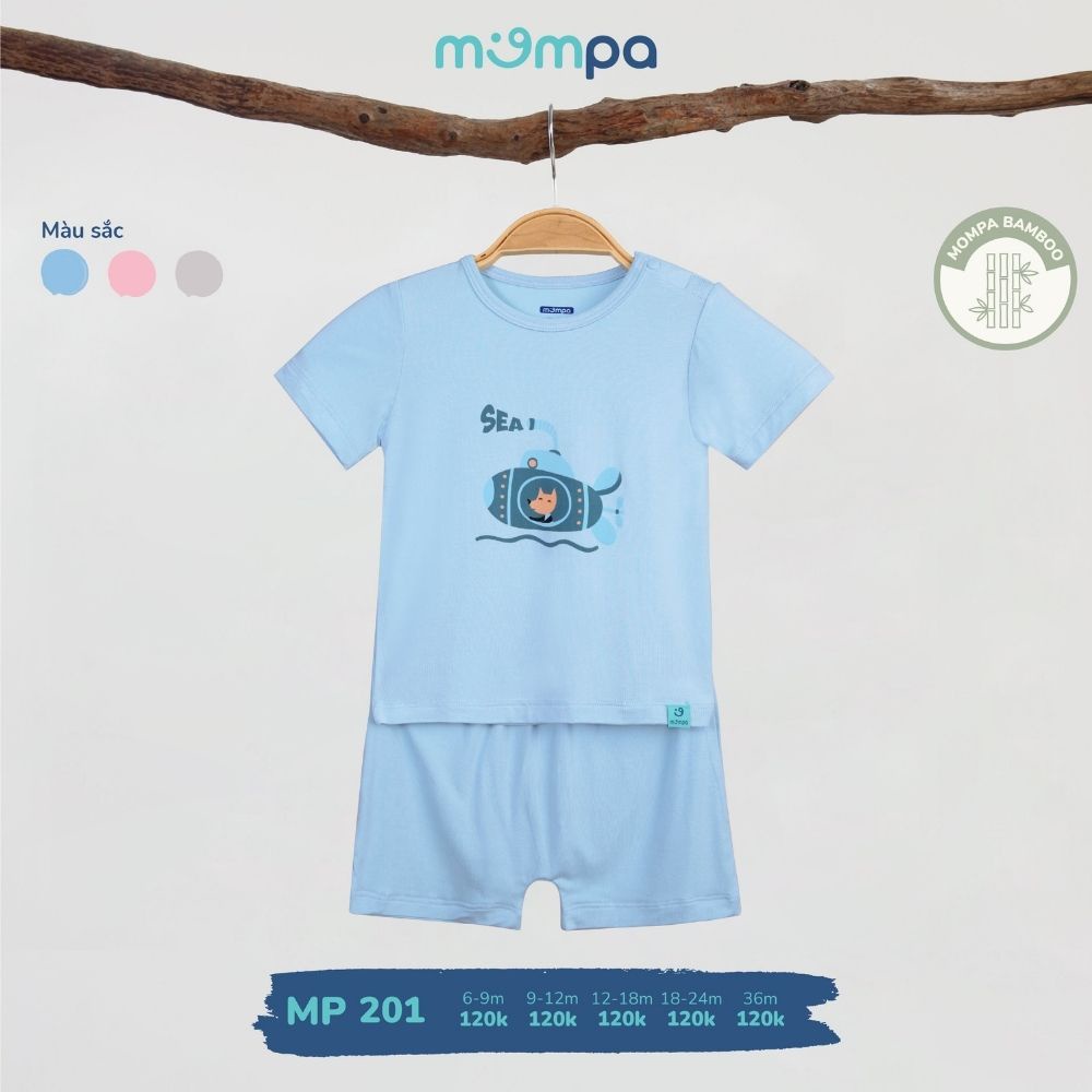 Quần áo bé trai Ualarogo Mompa 6 tháng - 3 tuổi vải sợi tre bamboo co giãn thoáng mát 201