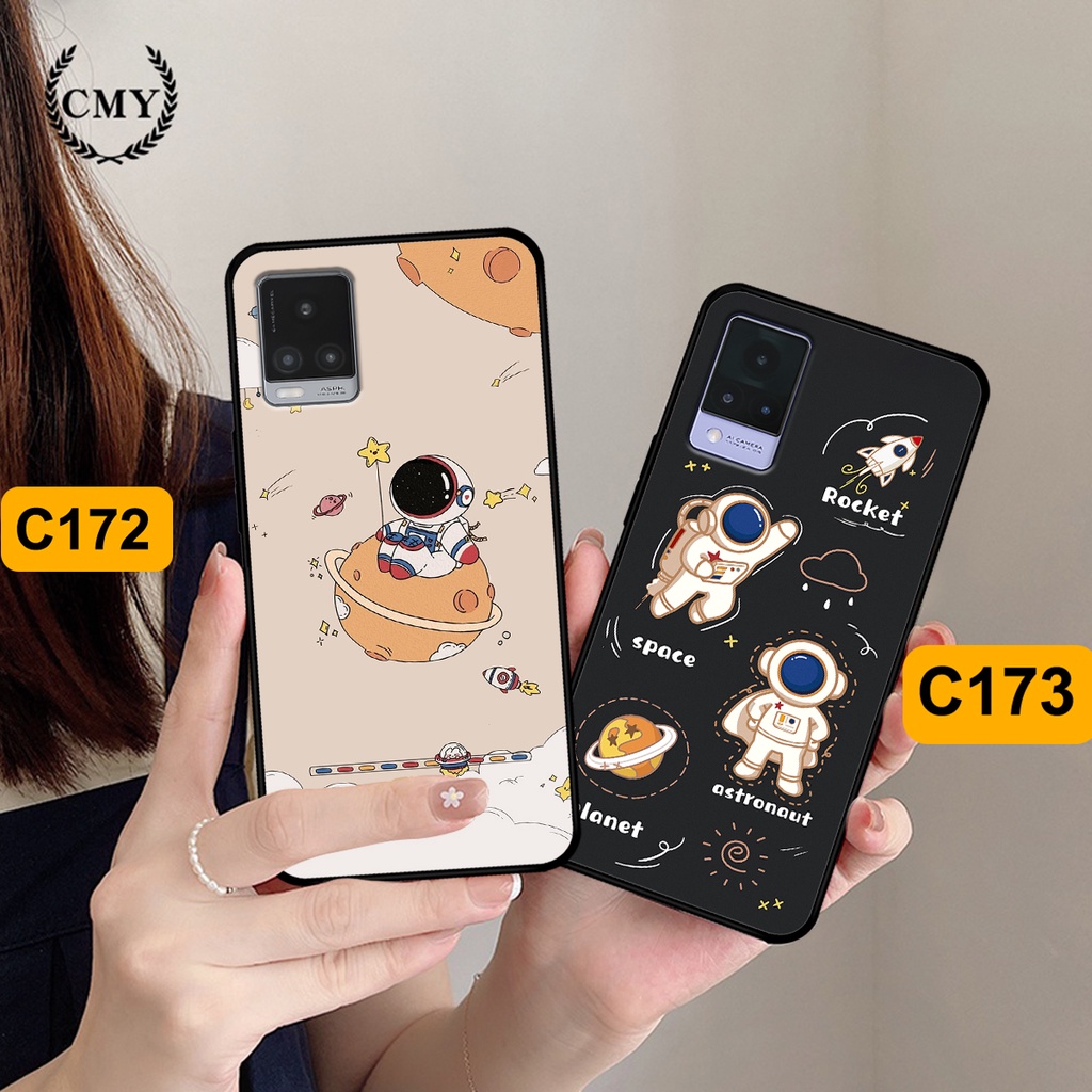 Ốp Vivo V20 - V21 in hình astronaut, phi hành gia vũ trụ hottrend, độc đáo, cá tính.