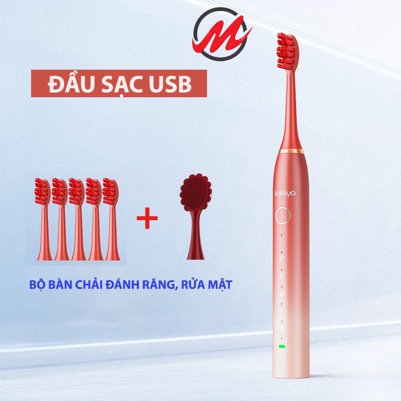 Bàn Chải Đánh Răng Điện JIALAIYA 5IN1 Có Đế Sạc Sang Chảnh,Đầu Máy Rửa Mặt Thế Hệ Mới Cao Cấp