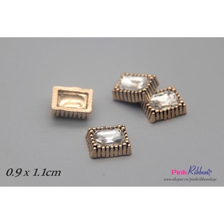Set 2 cái - Charm CN nhí đá trắng phụ kiện thời trang, gắn lên phụ kiện tóc, làm phụ kiện nơ bờm kẹp tóc, DIY
