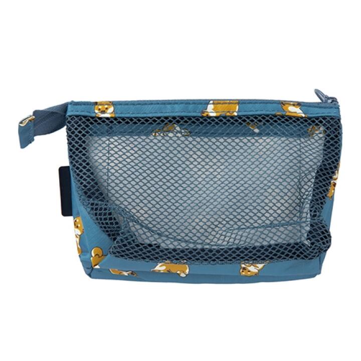 Túi Đựng Đồ Cá Nhân Mang Đi Du Lịch ARTBOX Hàn Quốc In Hình Chú Chó Shiba Màu Xanh Blue