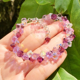 Vòng tay pha lê Swarovski sắc màu tím cầu vồng