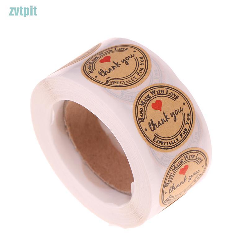 [ZVT] 500 thank you stickers mini diy craft red heart round gift lable wedding favours  PT