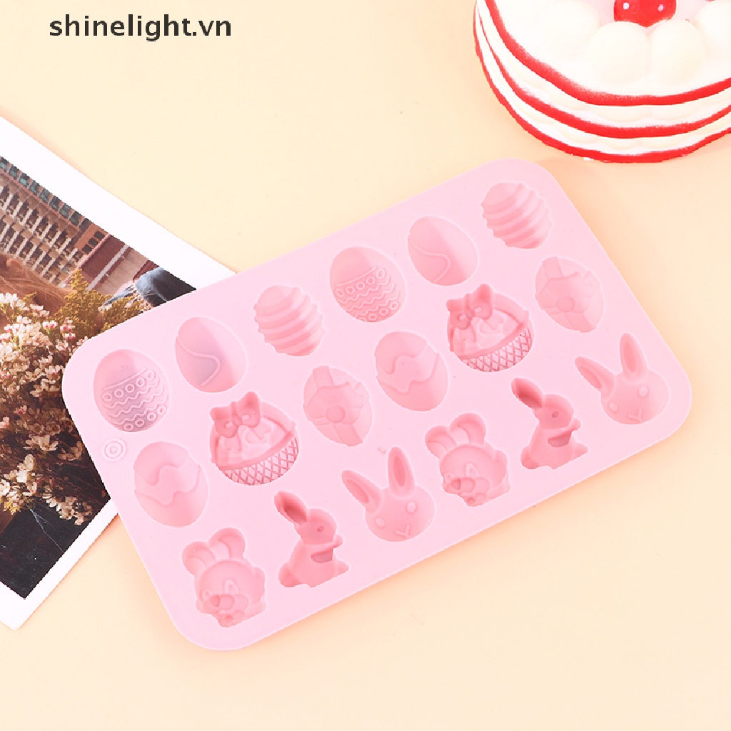 [shinelight] Khuôn Silicon Làm Bánh Kẹo Sô Cô La Hình Thỏ Phục Sinh Nhiều Màu [VN]