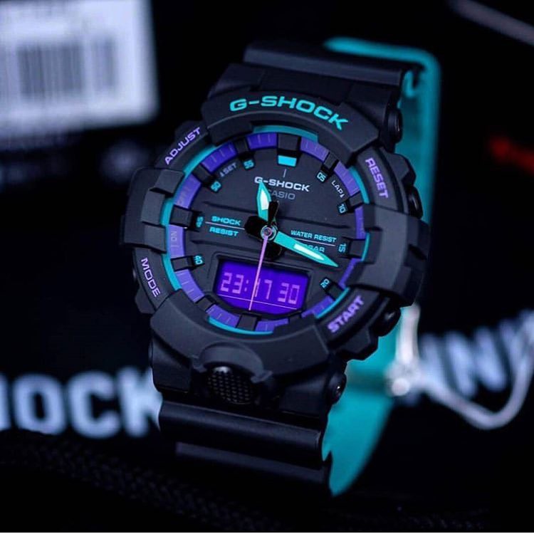 Đồng hồ nam Casio G-Shock GA-800BL-1ADR - kính chống đạn , chống nước ,  độ sâu 200m bảo hành 12 tháng