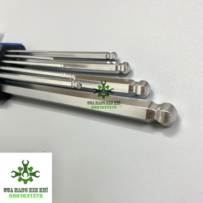 Bộ lục giác kingtoni 9 cây đầu bi chữ L 1.5mm-10mm dài 17mm Bộ lục giác đầu bi 9 món - bộ lục giác hàng tốt