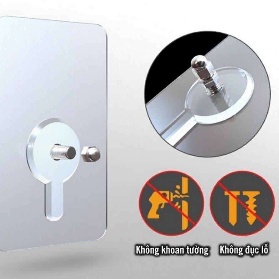 Miếng Dán Tường Kèm Ốc Đinh Vít - Móc Dán Đinh Không Cần Khoan Tường Treo Tranh, Treo Kệ