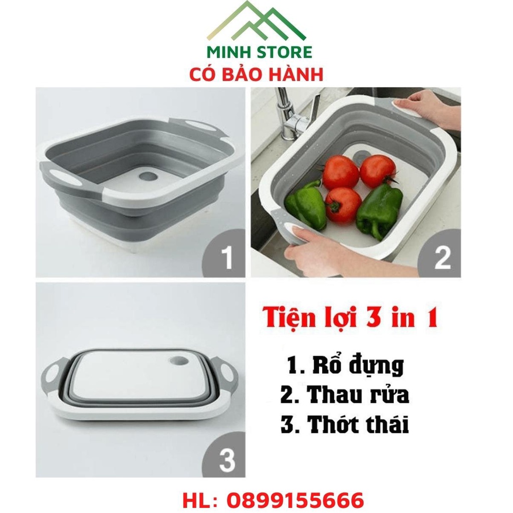 CHẬU ĐA NĂNG GẤP GỌN VÀ RỔ ĐỰNG, ĐA NĂNG, TIẾT KIỆM DIỆN TÍCH, SẢN PHẨM 3 TRONG 1 CHO KHÔNG GIAN BẾP