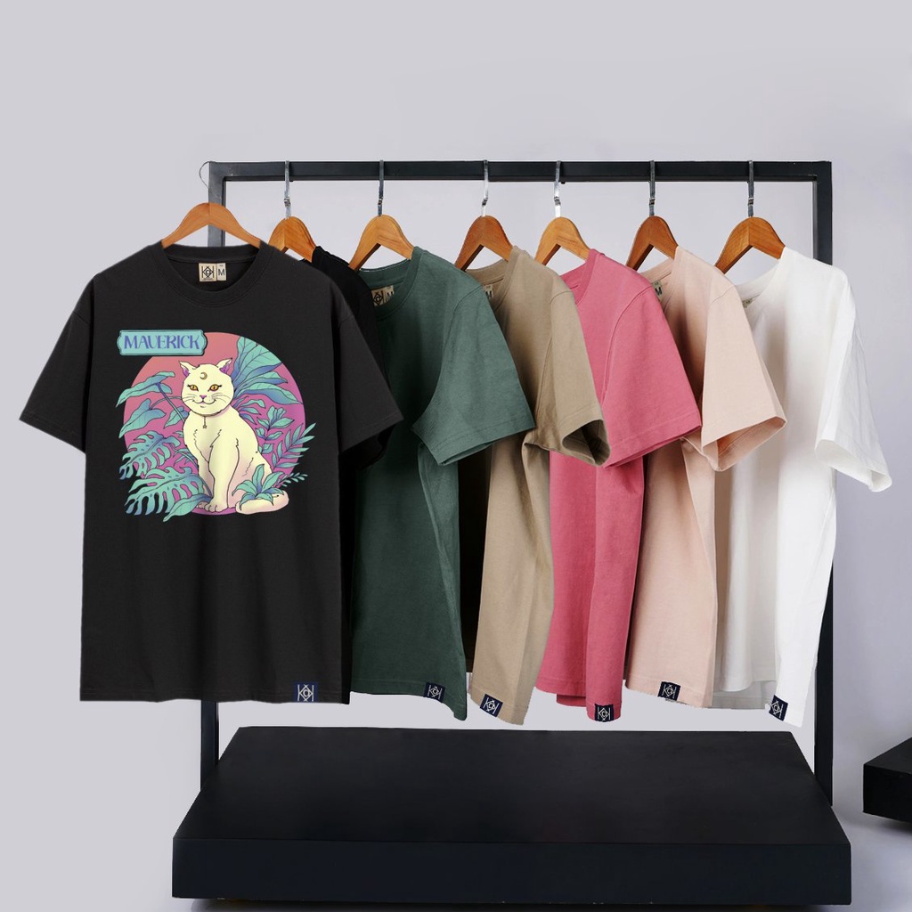 Áo Thun Phông Unisex In Hình Mèo Và Cây Cỏ Dreammy Maverick Full Tag Form Dáng Rộng MVR LL3783